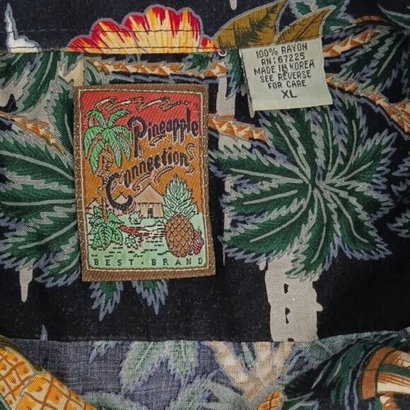 Pineapple Connection Hawaiian Shirt Tropical Print Button Down Mens Size XL - Picture 3 of 4